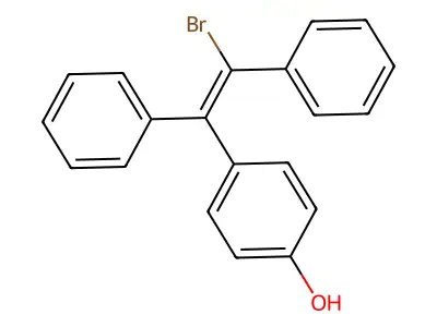 (E,Z)-1-Bromo-1,2-diphenyl-2-(4-hydroxyphenyl)ethene structure