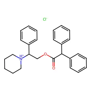 2-Phenyl-2-(piperidin-1-yl)ethyl diphenylacetate--hydrogen chloride (1/1) structure