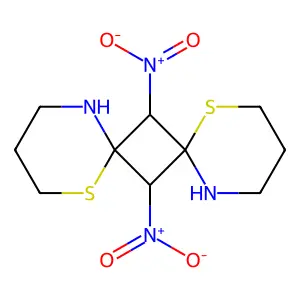 1,9-Dithia-5,13-diazadispiro(5.1.5.1)tetradecane, 7,14-dinitro- structure