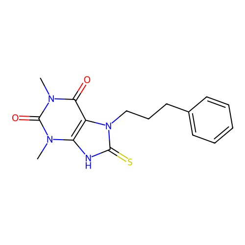 8-mercapto-1,3-dimethyl-7-(3-phenylpropyl)-1H-purine-2,6(3H,7H)-dione structure