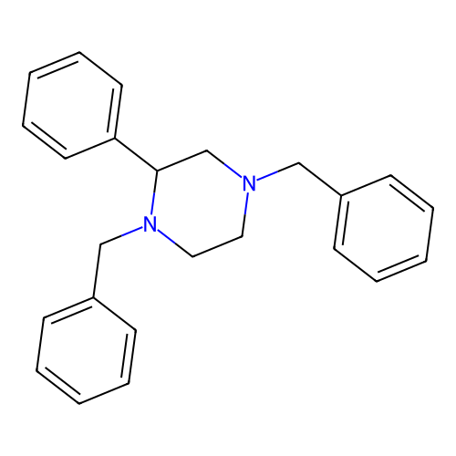 Piperazine, 2-phenyl-1,4-bis(phenylmethyl)- structure