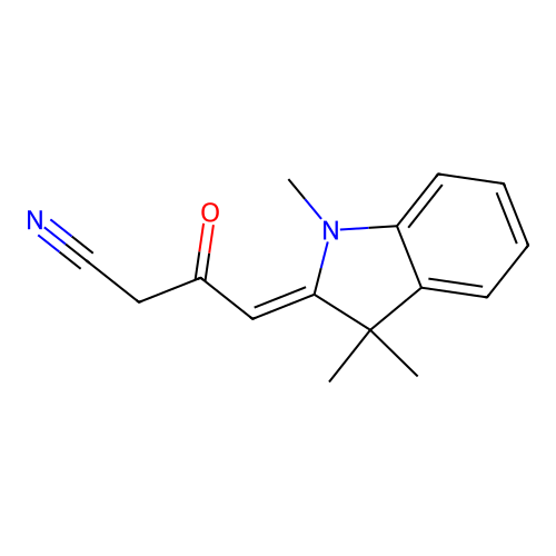 3-Oxo-4-(1,3,3-trimethylindol-2-ylidene)butanenitrile structure