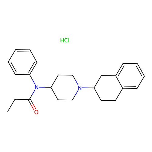 Propanamide, N-phenyl-N-(1-(1,2,3,4-tetrahydro-2-naphthalenyl)-4-piperidinyl)-, hydrochloride structure