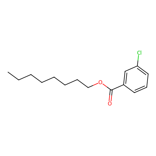 Benzoic acid, 3-chloro, octyl ester structure
