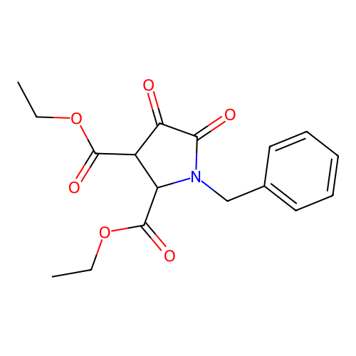 Diethyl 1-benzyl-4,5-dioxopyrrolidine-2,3-dicarboxylate structure