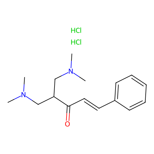 (E)-5-(Dimethylamino)-4-((dimethylamino)methyl)-1-phenyl-1-penten-3-one dihydrochloride structure