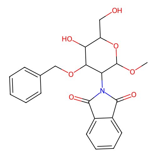 Methyl 3-O-Benzyl-2-deoxy-2-N-phthalimido-beta-D-glucopyranoside structure