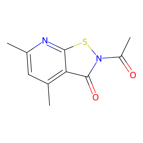 Isothiazolo(5,4-b)pyridin-3(2H)-one, 2-acetyl-4,6-dimethyl- structure