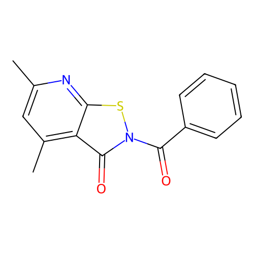 Isothiazolo(5,4-b)pyridin-3(2H)-one, 2-benzoyl-4,6-dimethyl- structure