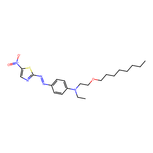 N-Ethyl-4-((5-nitrothiazol-2-yl)azo)-N-(2-octyloxyethyl)aniline structure