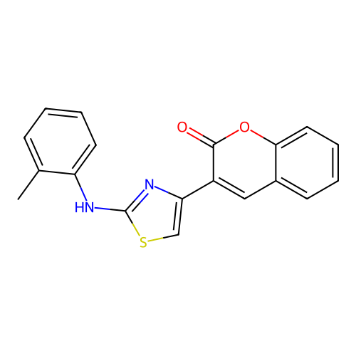 3-{2-[(2-methylphenyl)amino]-1,3-thiazol-4-yl}-2H-chromen-2-one structure