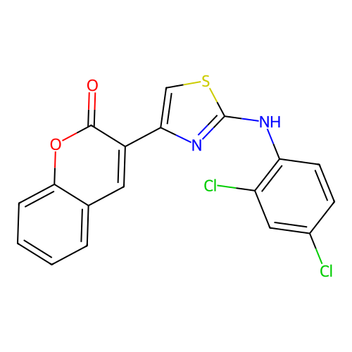 3-{2-[(2,4-dichlorophenyl)amino]-1,3-thiazol-4-yl}-2H-chromen-2-one structure
