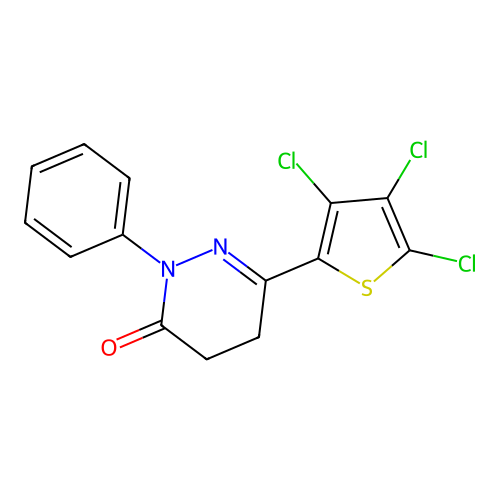 2-Phenyl-6-(3,4,5-trichlorothiophen-2-yl)-4,5-dihydropyridazin-3-one structure