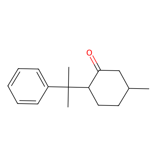 Cyclohexanone, 5-methyl-2-(1-methyl-1-phenylethyl)- structure