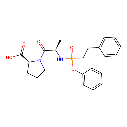 N(alpha)-((2-phenylethyl)phenoxyphosphoryl)alanylproline structure
