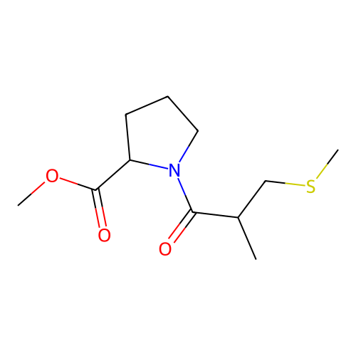 Methyl 1-[2-methyl-3-(methylsulfanyl)propanoyl]-2-pyrrolidinecarboxylate structure