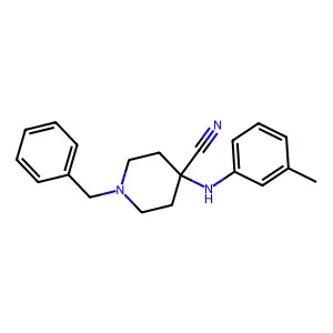 1-Benzyl-4-(m-toluidino)piperidine-4-carbonitrile structure