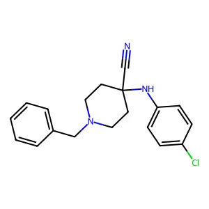1-Benzyl-4-((4-chlorophenyl)amino)piperidine-4-carbonitrile structure