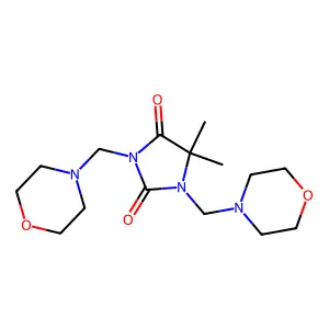Hydantoin, 1,3-bis(morpholinomethyl)-5,5-dimethyl- structure