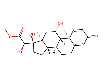 Methyl (11beta,20R)-11,17,20-trihydroxy-3-oxopregna-1,4-dien-21-oate structure