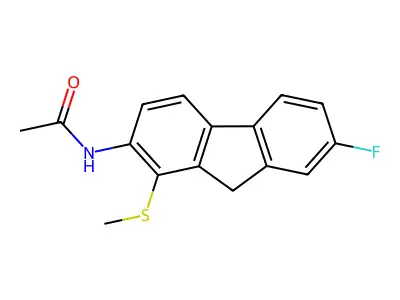 Acetamide, N-(7-fluoro-1-(methylthio)-9h-fluoren-2-yl)- structure