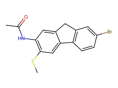 Acetamide, N-(7-bromo-3-(methylthio)-9h-fluoren-2-yl)- structure