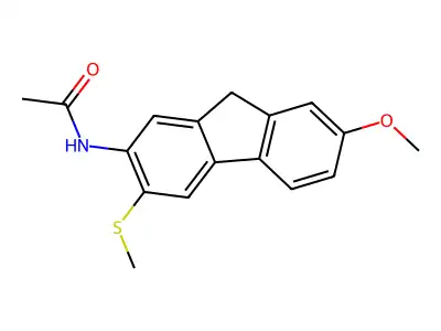 Acetamide, N-(7-methoxy-3-(methylthio)-9h-fluoren-2-yl)- structure