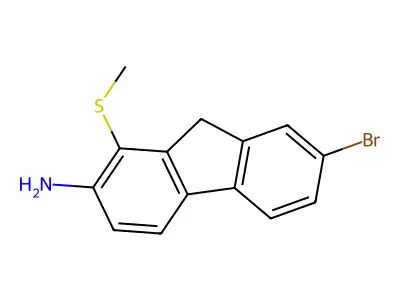 9h-Fluoren-2-amine, 7-bromo-1-(methylthio)- structure