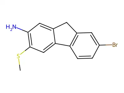 9h-Fluoren-2-amine, 7-bromo-3-(methylthio)- structure
