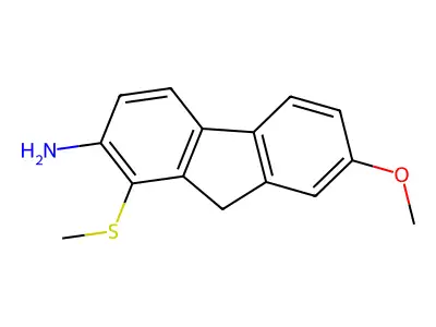 9h-fluoren-2-amine, N-(7-methoxy-1-(methylthio))- structure