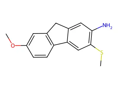 9h-fluoren-2-amine, N-(7-methoxy-3-(methylthio))- structure