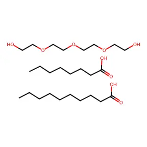 Decanoic acid;2-[2-[2-(2-hydroxyethoxy)ethoxy]ethoxy]ethanol;octanoic acid structure