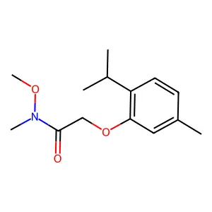 Acetohydroxamic acid, N,O-dimethyl-2-thymyloxy- structure