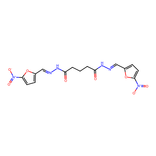 Glutaric acid, bis((5-nitrofurfurylidene)hydrazide) structure