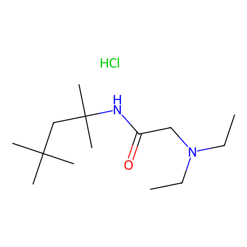 Acetamide, 2-(diethylamino)-N-(1,1,3,3-tetramethylbutyl)-, hydrochloride structure