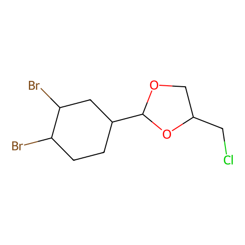 1,3-Dioxolane, 4-(chloromethyl)-2-(3,4-dibromocyclohexyl)- structure