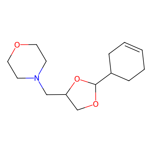 Morpholine, 4-[[2-(3-cyclohexen-1-yl)-1,3-dioxolan-4-yl]methyl]- structure