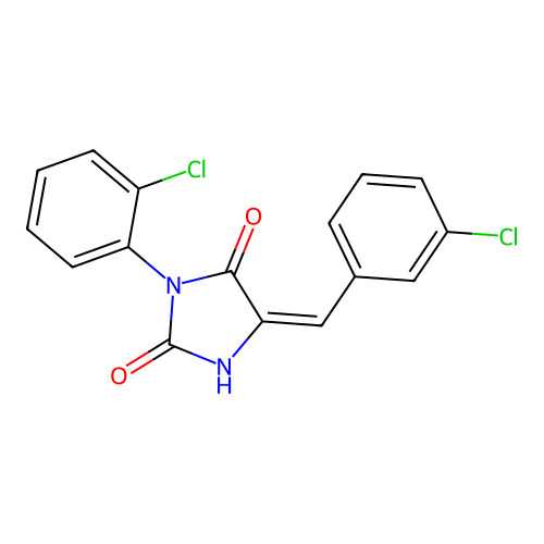 2,4-Imidazolidinedione, 3-(2-chlorophenyl)-5-((3-chlorophenyl)methylene)- structure