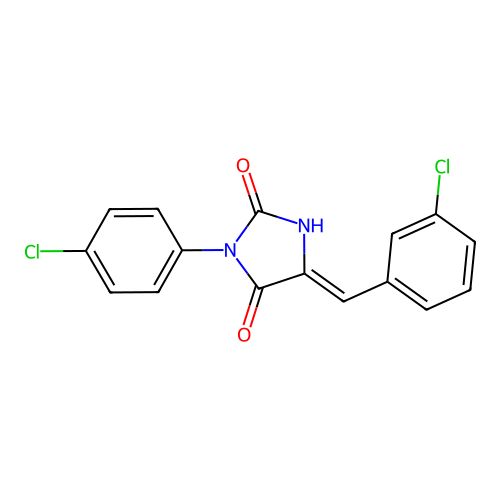 2,4-Imidazolidinedione, 3-(4-chlorophenyl)-5-((3-chlorophenyl)methylene)- structure