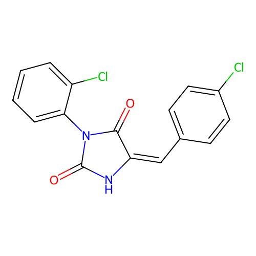 2,4-Imidazolidinedione, 3-(2-chlorophenyl)-5-((4-chlorophenyl)methylene)- structure