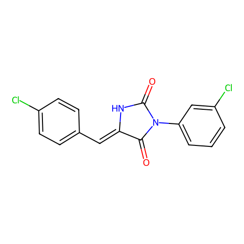 2,4-Imidazolidinedione, 3-(3-chlorophenyl)-5-((4-chlorophenyl)methylene)- structure