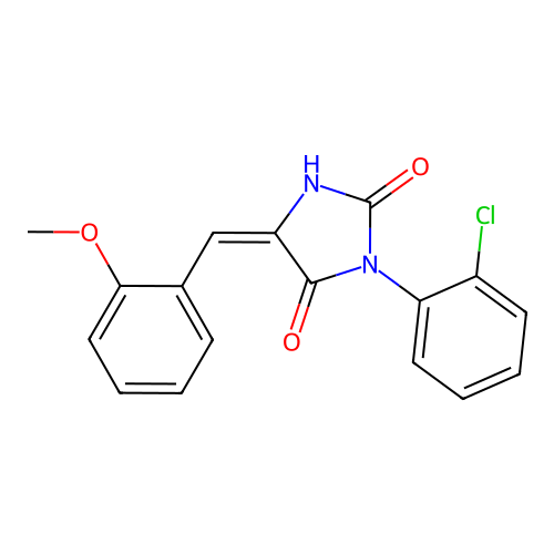 2,4-Imidazolidinedione, 3-(2-chlorophenyl)-5-((2-methoxyphenyl)methylene)- structure