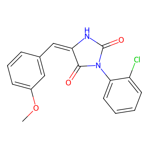 2,4-Imidazolidinedione, 3-(2-chlorophenyl)-5-((3-methoxyphenyl)methylene)- structure