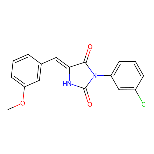 2,4-Imidazolidinedione, 3-(3-chlorophenyl)-5-((3-methoxyphenyl)methylene)- structure