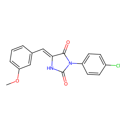 2,4-Imidazolidinedione, 3-(4-chlorophenyl)-5-((3-methoxyphenyl)methylene)- structure