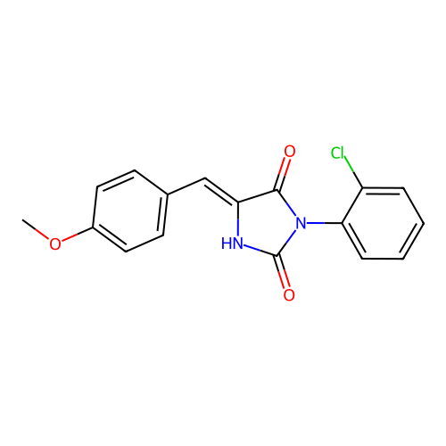 2,4-Imidazolidinedione, 3-(2-chlorophenyl)-5-((4-methoxyphenyl)methylene)- structure