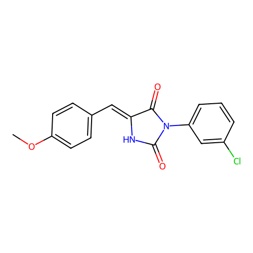 2,4-Imidazolidinedione, 3-(3-chlorophenyl)-5-((4-methoxyphenyl)methylene)- structure