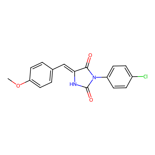 2,4-Imidazolidinedione, 3-(4-chlorophenyl)-5-((4-methoxyphenyl)methylene)- structure