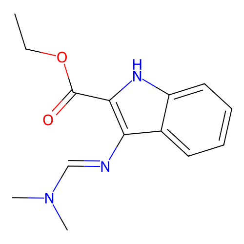 3-(Dimethylamino-methyleneamino)-1H-indole-2-carboxylic acid ethyl ester structure