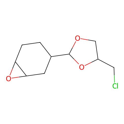 4-(Chloromethyl)-2-(7-oxabicyclo[4.1.0]hept-3-yl)-1,3-dioxolane structure